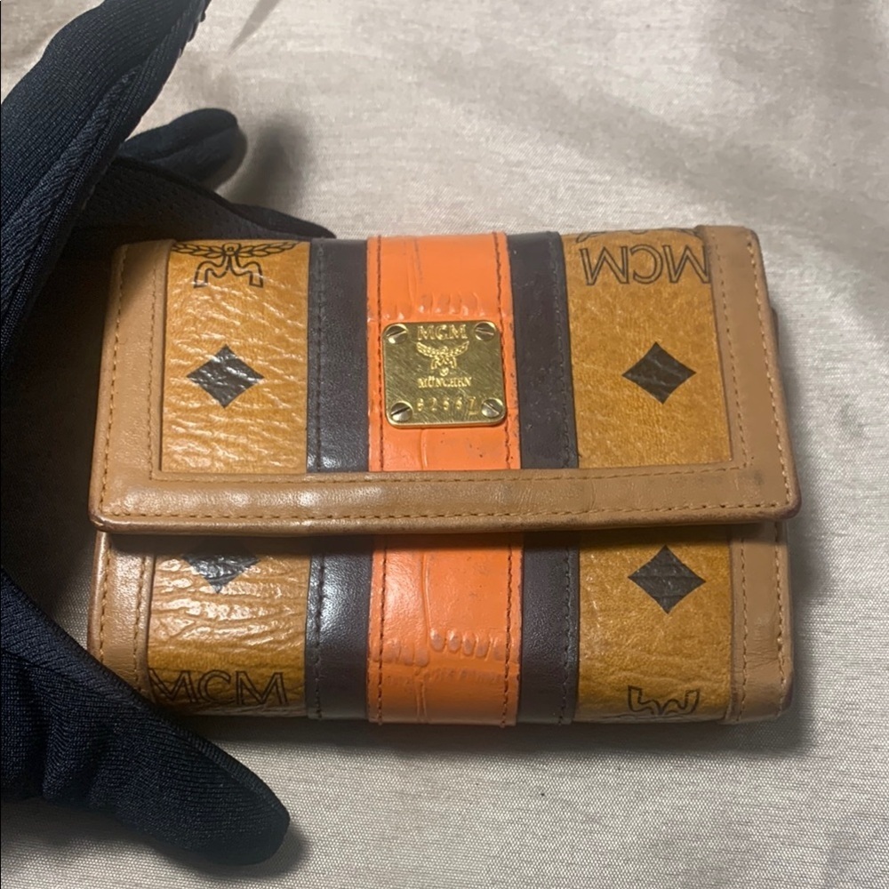 MCM Brown and Orange Wallet EUC